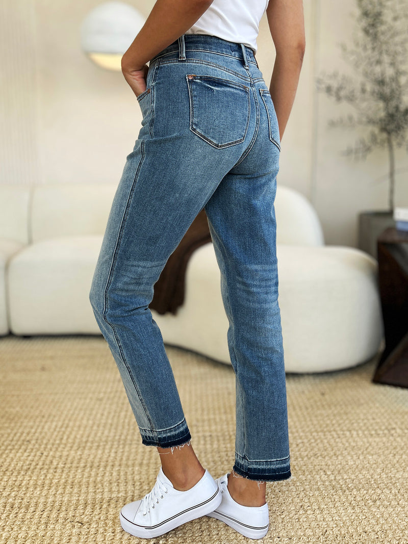 Judy Blue Full Size Mid Rise Rigid Magic Release Hem Jeans ONLINE EXCLUSIVE