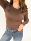 Ultra Soft Brown Long Sleeve Top