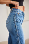 Judy Blue Full Size Braid Side Detail Wide Leg Jeans ONLINE EXCLUSIVE