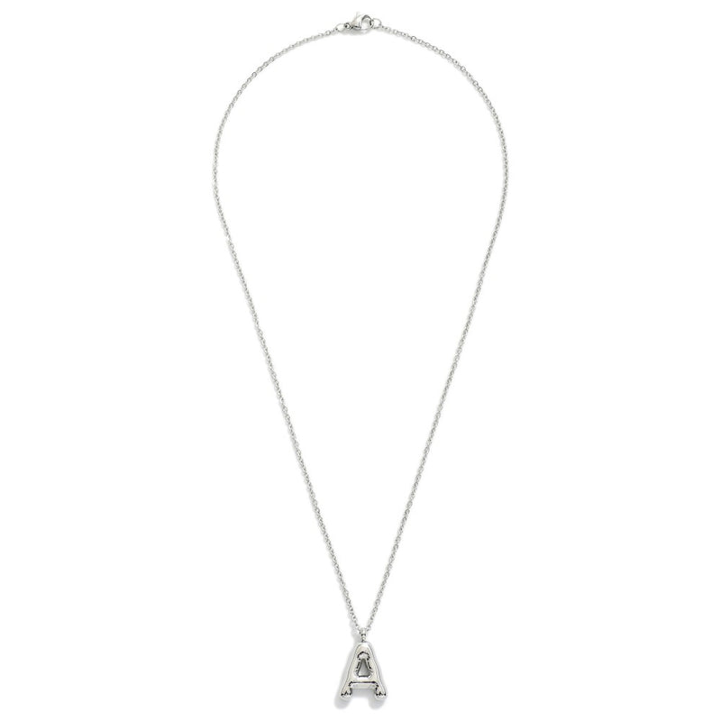 Silver Initial Bubble Necklace