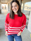 Viscose Red Stripe Sweater