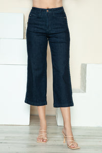 Judy Blue Full Size Side Seam Braid Detail Crop Wide Leg Jeans ONLINE EXCLUSIVE