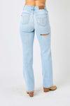 Judy Blue Full Size High Waist Distressed Straight Jeans ONLINE EXCLUSIVE