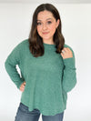 Green Ribbed Soft Feel Sweater Top