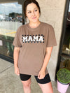 Mama Checkers Brown Graphic Tee