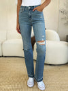 Judy Blue Full Size Mid Rise Destroyed Hem Distressed Jeans ONLINE EXCLUSIVE