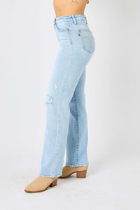 Judy Blue Full Size High Waist Distressed Straight Jeans ONLINE EXCLUSIVE