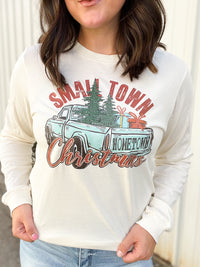 Small Town Christmas Long Sleeve Graphic Tee