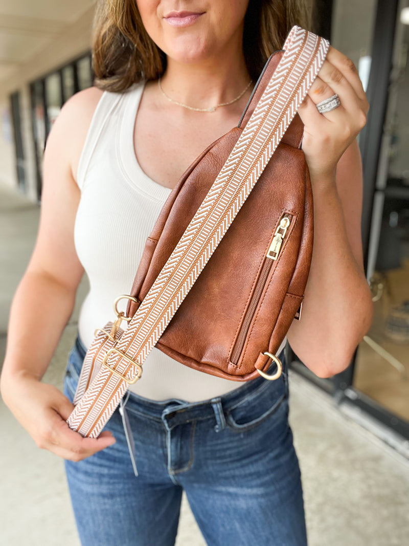 Brown Guitar Strap Sling Bag