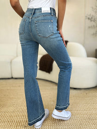 Judy Blue Full Size Mid Rise Destroyed Hem Distressed Jeans ONLINE EXCLUSIVE