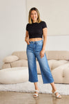 Judy Blue Full Size Braid Side Detail Wide Leg Jeans ONLINE EXCLUSIVE