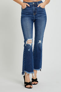 RISEN High Rise Distressed Crop Flare Jeans ONLINE EXCLUSIVE