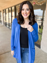 Blue Cardigan With Pockets