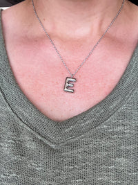 Silver Initial Bubble Necklace