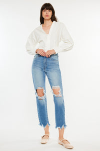 Kancan Distressed Frayed Hem Cropped Jeans ONLINE EXCLUSIVE