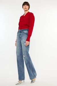 Kancan Distressed High Waist Bootcut Jeans ONLINE EXCLUSIVE