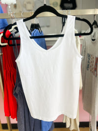 White Seamless Reversible Basic Tank Top