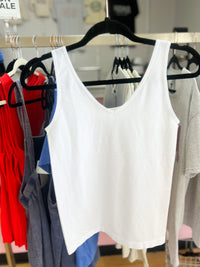 White Seamless Reversible Basic Tank Top