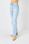 Judy Blue Full Size High Waist Distressed Straight Jeans ONLINE EXCLUSIVE