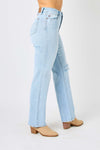 Judy Blue Full Size High Waist Distressed Straight Jeans ONLINE EXCLUSIVE