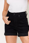 Judy Blue Full Size High Waist Tummy Control Cuffed Denim Shorts ONLINE EXCLUSIVE