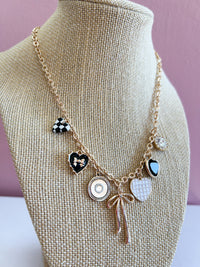 Gold & Black Charm Necklace