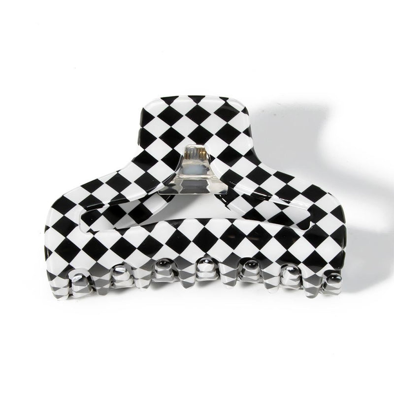 Black And White Checker Hair Claw Clip