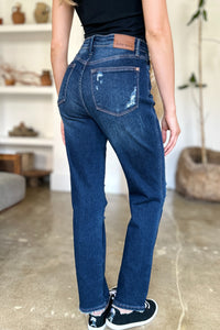 Judy Blue High Waist Rigid Magic Heavy Destroy Straight Jeans ONLINE EXCLUSIVE