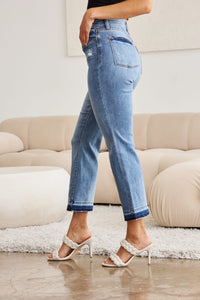 Judy Blue Full Size Release Hem Cropped Bootcut Jeans ONLINE EXCLUSIVE