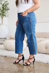 Judy Blue Full Size Braid Side Detail Wide Leg Jeans ONLINE EXCLUSIVE