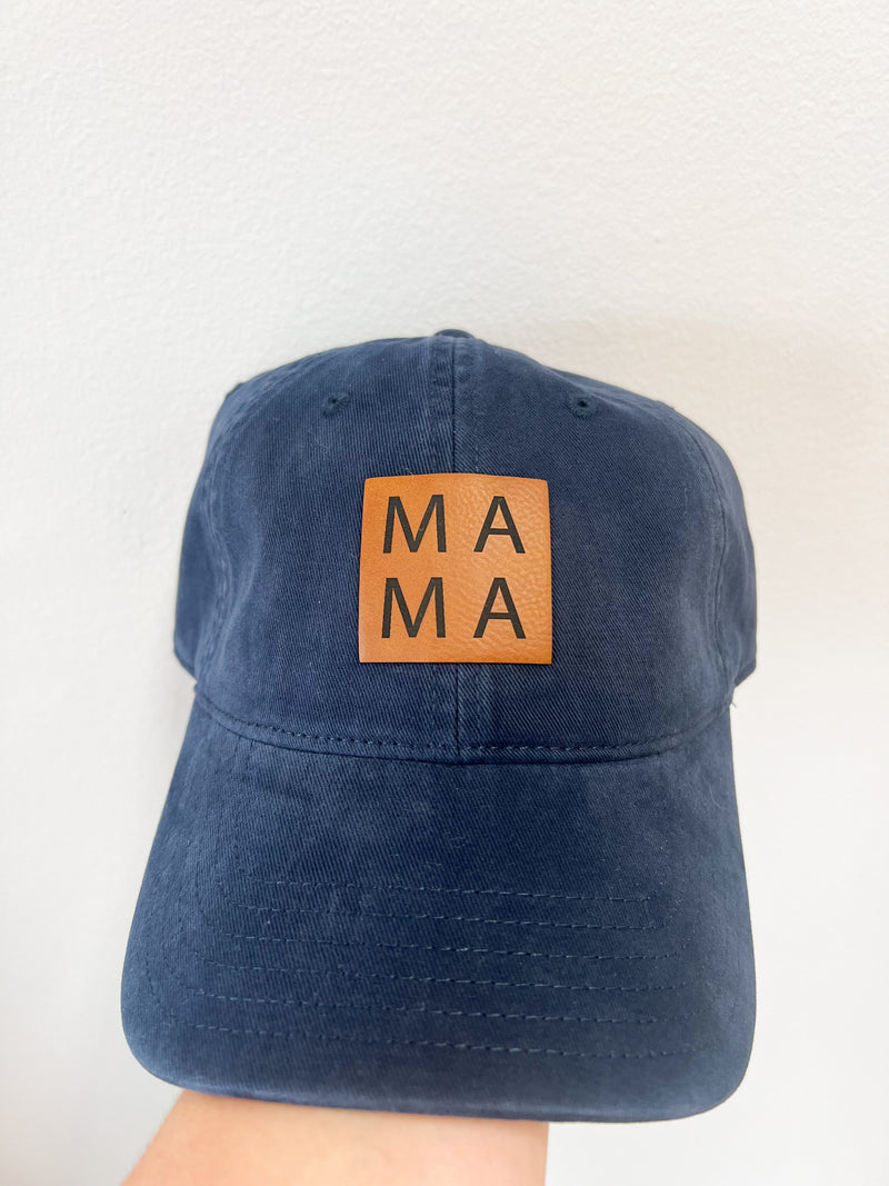 Mama Square Navy Baseball Hat