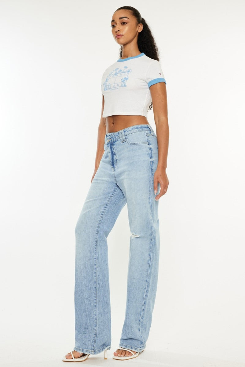 Kancan Distressed High Waist Straight Jeans ONLINE EXCLUSIVE