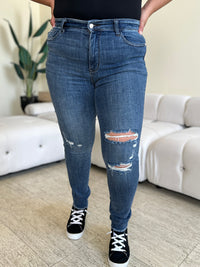 Judy Blue Full Size  High Waist Distressed Skinny Jeans ONLINE EXCLUSIVE