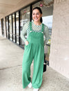 Green Karli Ribbed Overalls