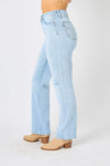 Judy Blue Full Size High Waist Distressed Straight Jeans ONLINE EXCLUSIVE