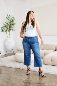 Judy Blue Full Size Braid Side Detail Wide Leg Jeans ONLINE EXCLUSIVE