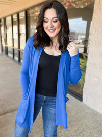 Blue Cardigan With Pockets