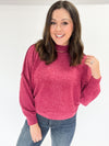 Wine Brushed Soft Feel Sweater Top