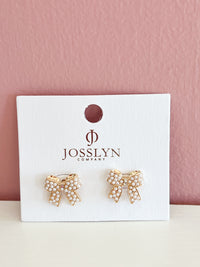 Mini Pearl Bow Earrings