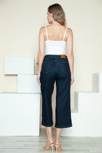 Judy Blue Full Size Side Seam Braid Detail Crop Wide Leg Jeans ONLINE EXCLUSIVE