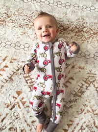 Clucking Around The Farm One Piece Bamboo Pajamas