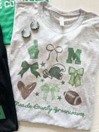 Meade County Football & Bows Graphic Tee | Short Sleeve | Long | Sweatshirt