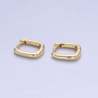 14K Gold Filled 11mm Minimalist Rectangular Huggie Earrings