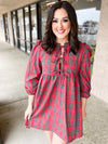 Red Plaid Bows Dress