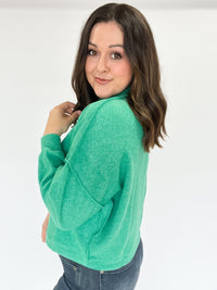 Green Brushed Soft Feel Sweater Top