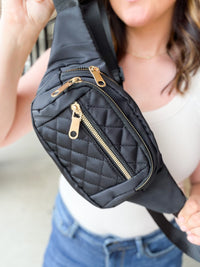 Black Quilted Sling Bag