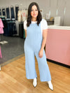 Sunny Season Blue Ribbed Jumpsuit