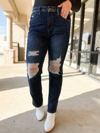 Ridged Magic High Waist Straight Fit Judy Blue  Jeans