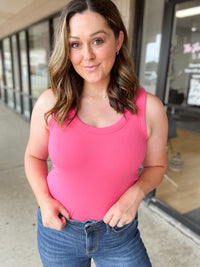 Pink Soft Ribbed Tank Top