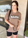 Mama Checkers Brown Graphic Tee